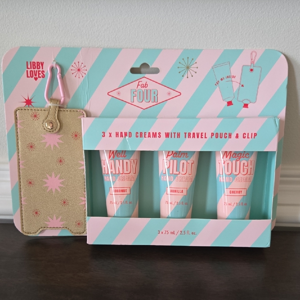 3pc Hand Creams With Travel Pouch & Clip